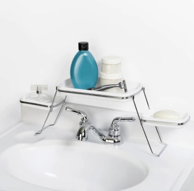Over the Faucet Shelf Trays White/Chrome - Zenna Home