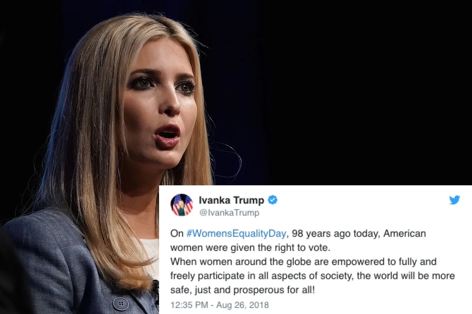 Ivanka Expression Ivanka Trump’s Women’s Equality Day Tweet Has Twitter Calling Her Out