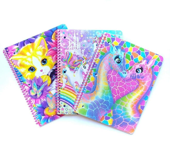 Lisa Frank 1 Subject Wide Ruled Notebook (3 Pack) Kittens, Unicorns and Giraffe