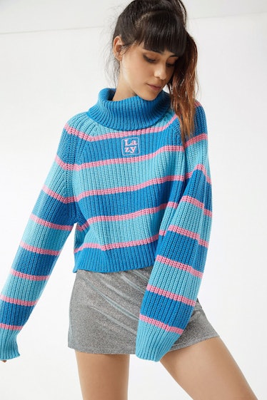 Lazy Oaf Striped Turtleneck Sweater
