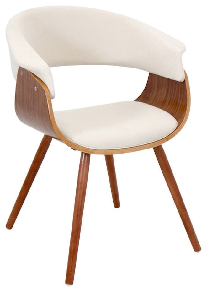 Pamela Padded Chair, Walnut and Cream