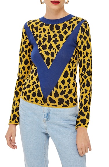TopShop Leopard Chevron Sweater