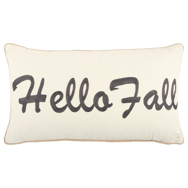 Rizzy Home Fall Harvest "Hello Fall" Quotes/Sayings Decorative Throw Pillow 