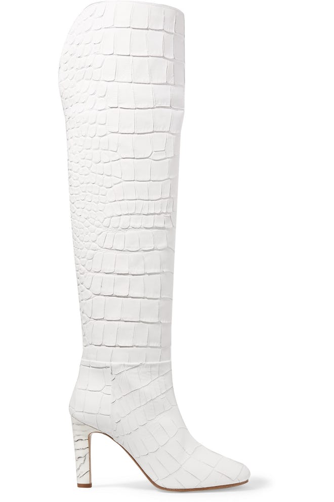Gabriela Hearst Linda Croc Effect Leather Over-the-Knee Boots