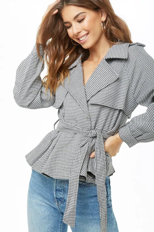 Houndstooth Trench Coat