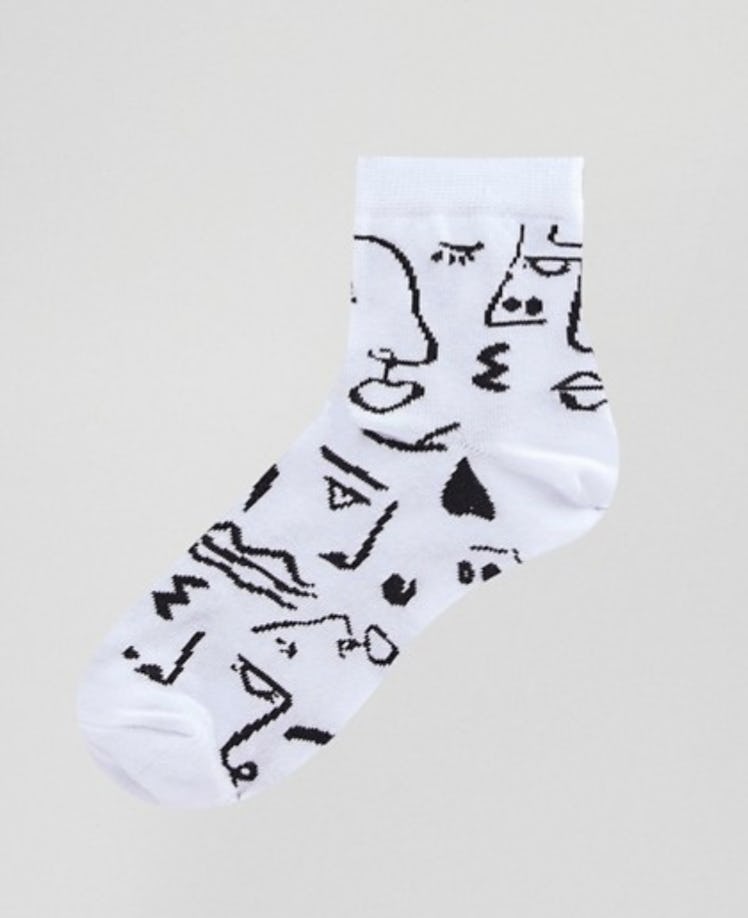 ASOS DESIGN Face Ankle Sock