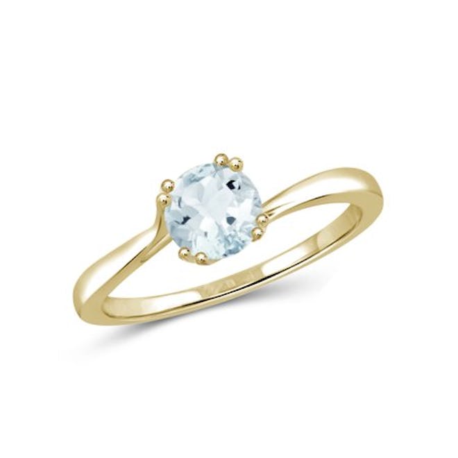 JewelersClub 0.45 Carat Aquamarine Gemstone Gold over Sterling Silver Ring