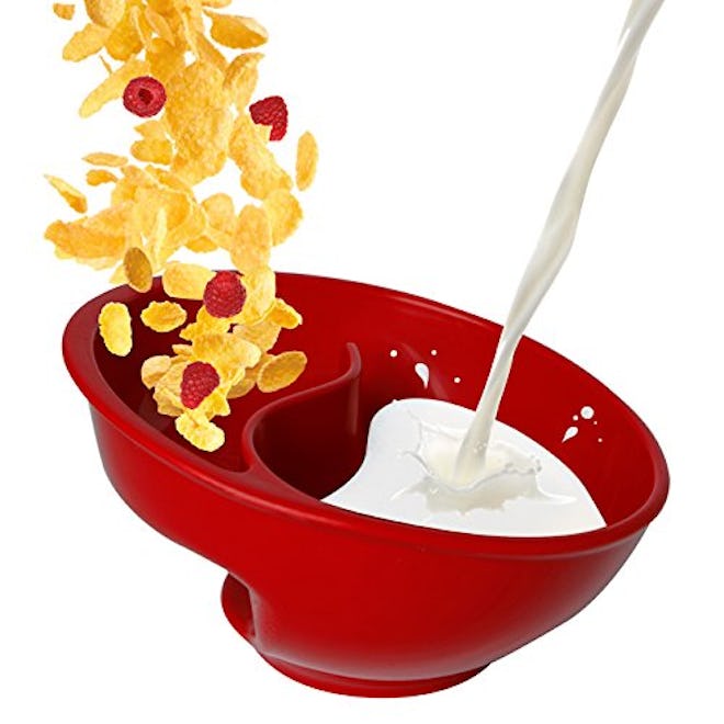 Obol - The Original Never Soggy Cereal Bowl/With The Spiral Slide Design 'n Grip - Lg Red