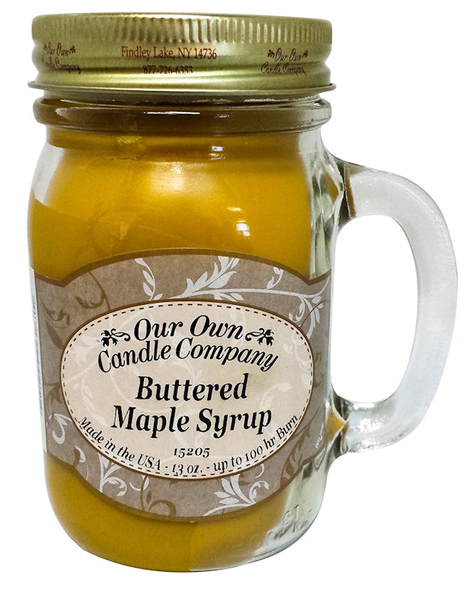 Our Own Candle Company Buttered Maple Syrup Scented 13-Ounce Mason Jar Candle