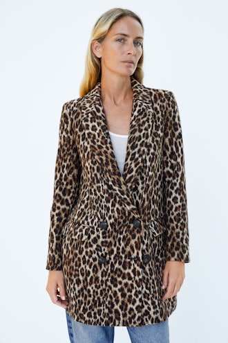 Leopard Print Jacquard Coat