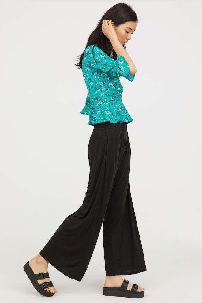 Wide-Cut Jersey Pants