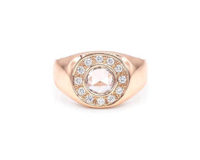 Rose Cut Diamond Signet Ring