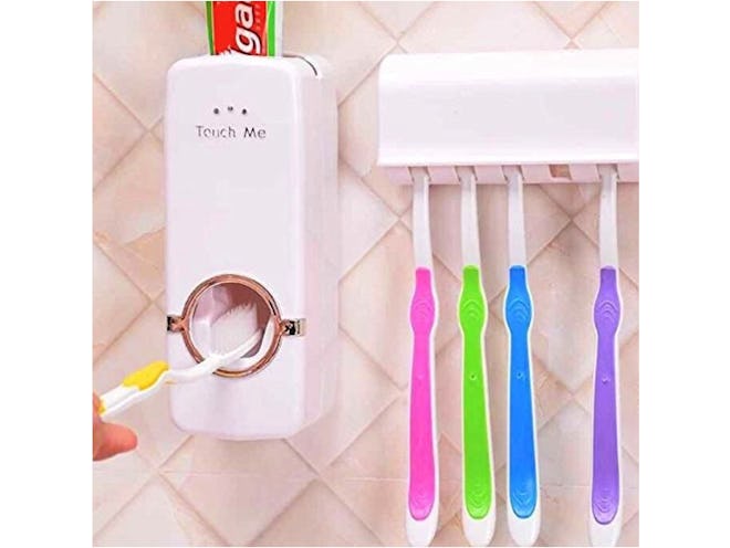Toothbrush Holder And Toothpaste Dispenser