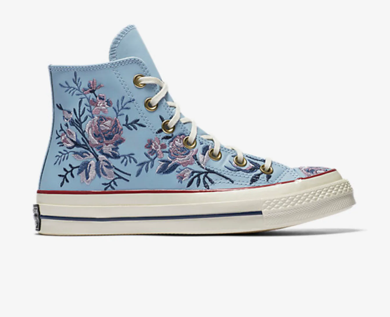 converse embroidered flowers yellow