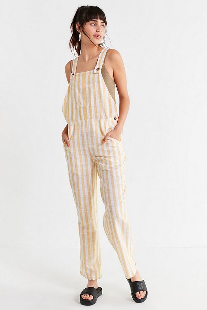 UO Allie Striped Button Overall