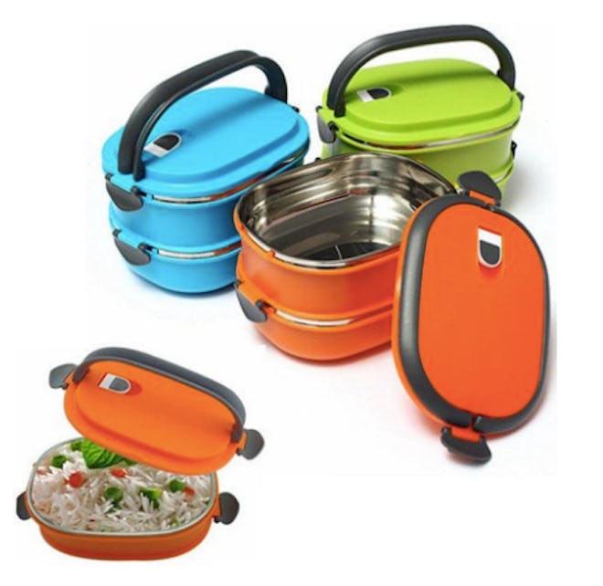 Girl12Queen 2/1 Layer Stainless Steel Insulated Bento Lunch Box