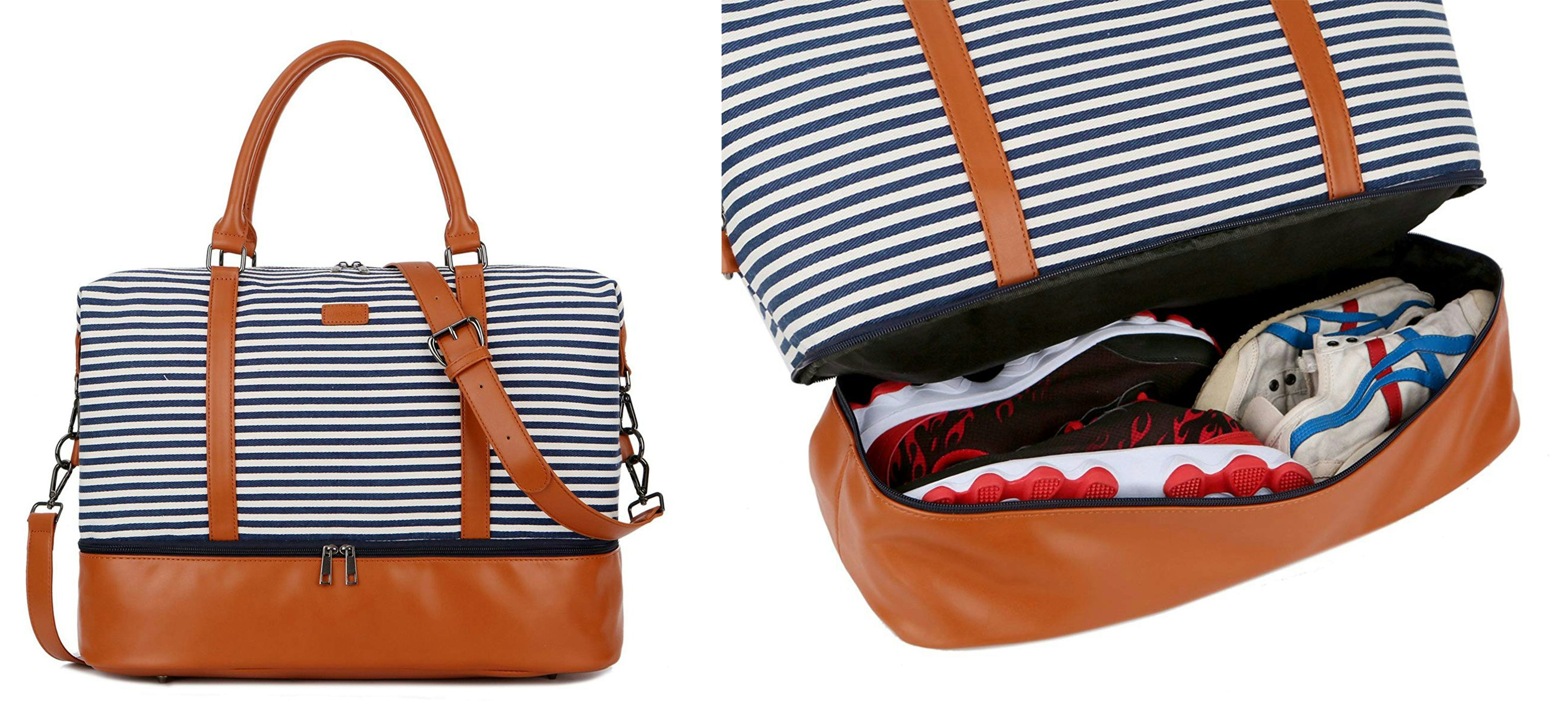 large luggage tote bag with compartments