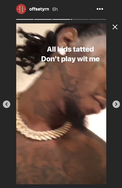 Offset Gets Cardi B Baby Name Kulture Tattooed On His Face - Capital