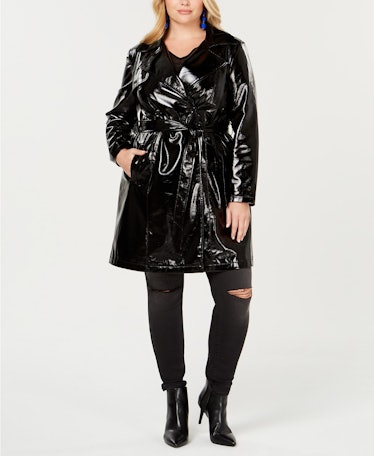 I.N.C. Plus Size Patent Trench Coat, Created for Macy's