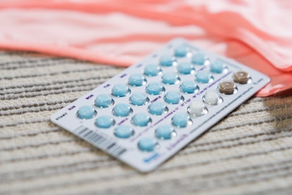 A package of hormonal birth control pills