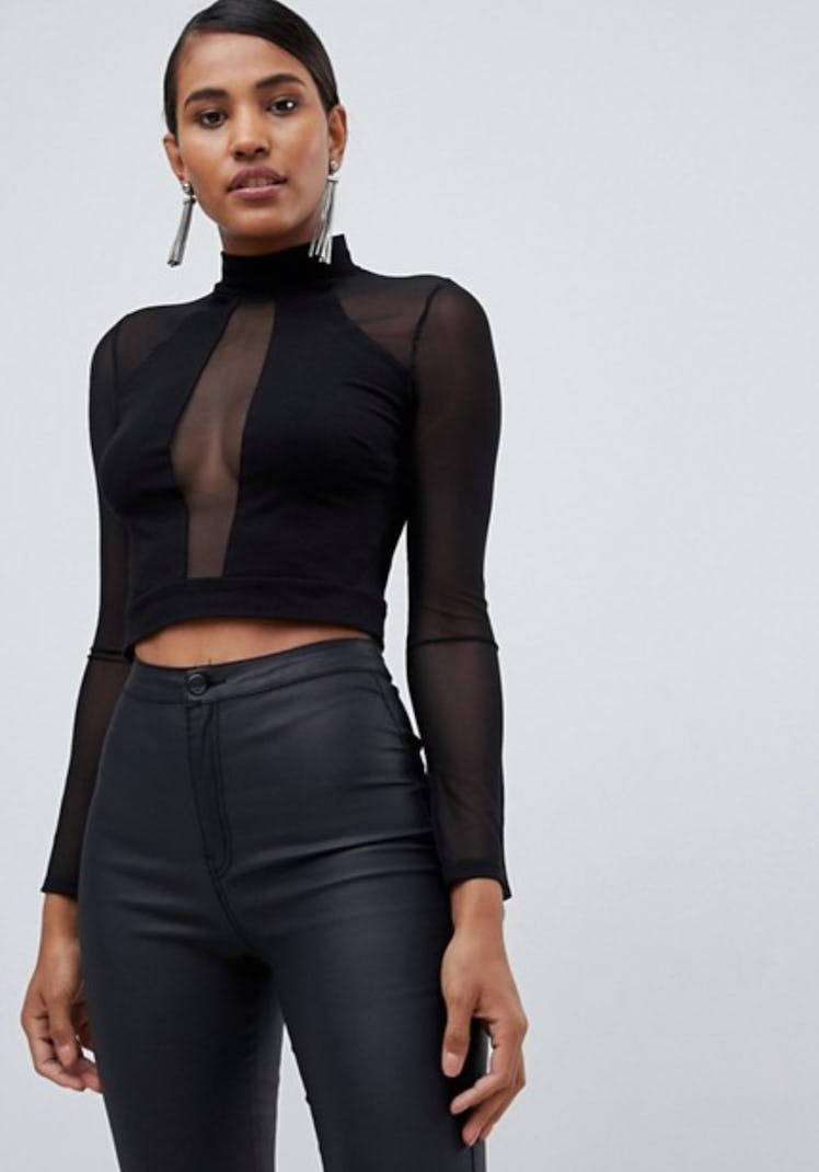 ASOS DESIGN Mesh Top With Cut Out