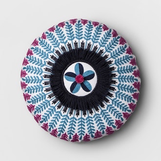 Opalhouse Blue Pom Embroidered Throw Pillow