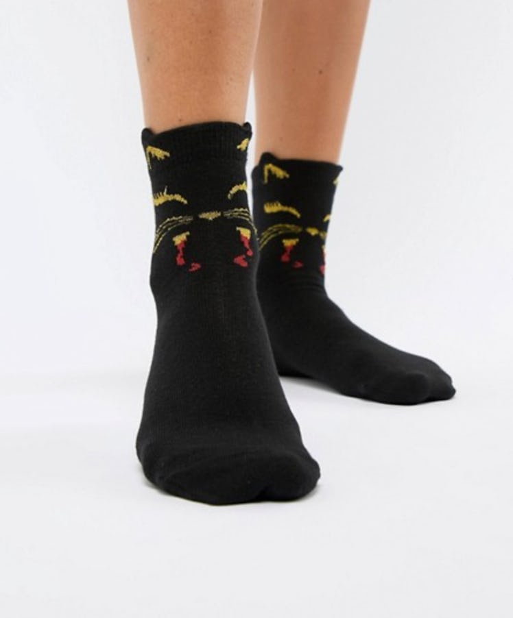 ASOS DESIGN Halloween Vampire Cat Ankle Sock