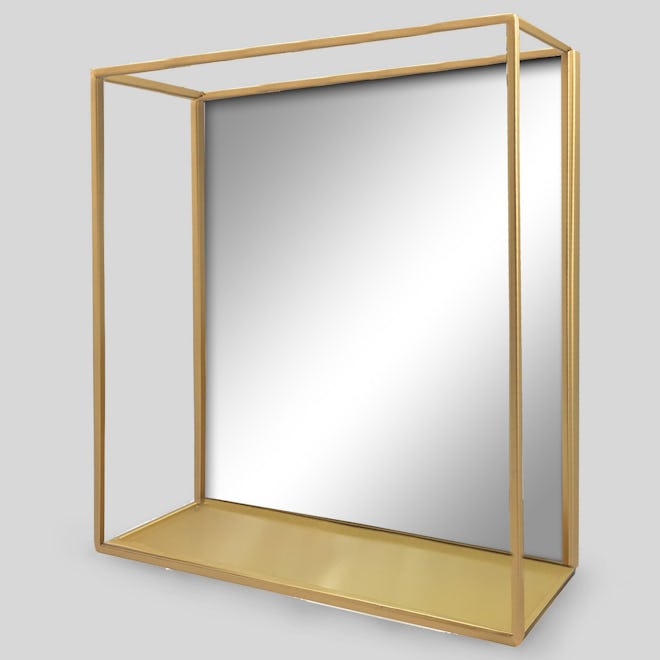 Project 62 Decorative Wall Mirror and Shelf Brass