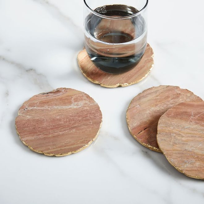 Onyx Marble Coasters (Set Of 4) - Pink Jasper