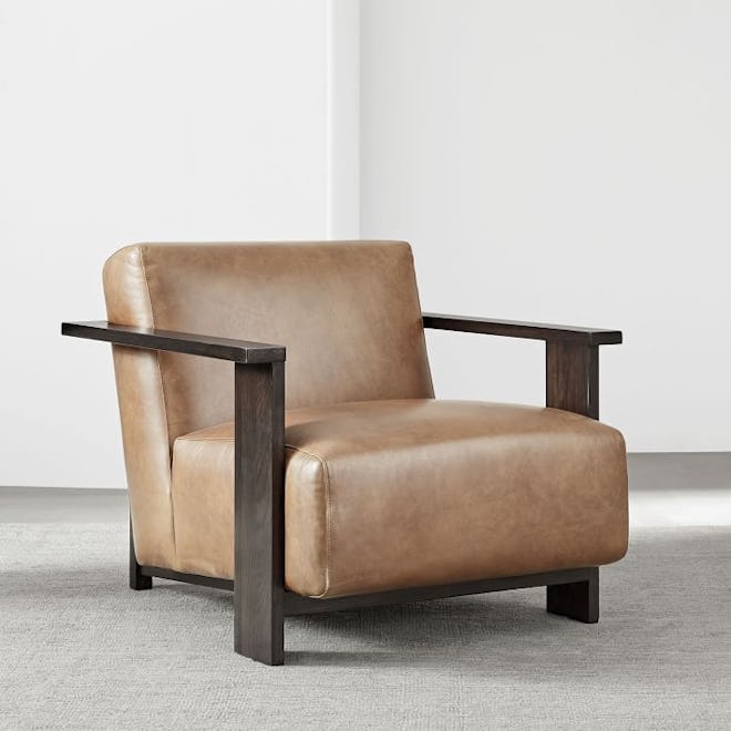 Hawthorne Show Wood Leather Chair