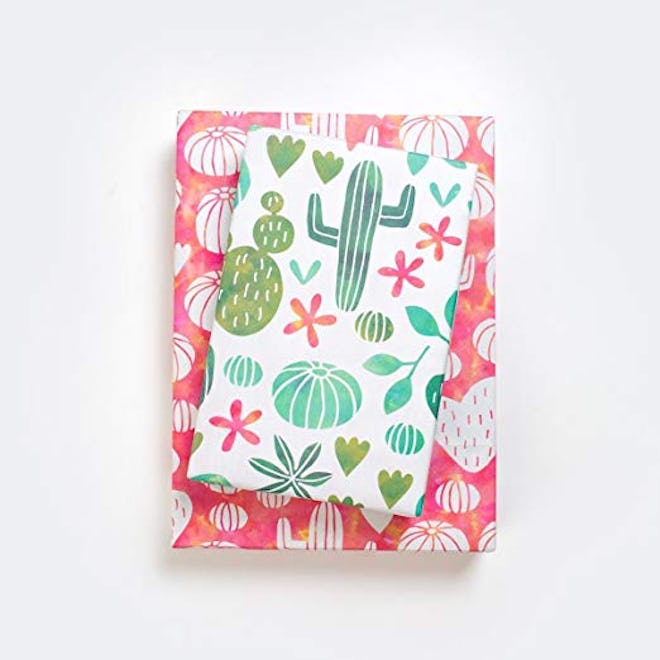 Cactus Watercolor/Blooming Succulents Designer Gift Wrap