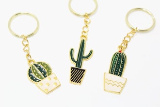 Enamel Potted Cactus Keychains