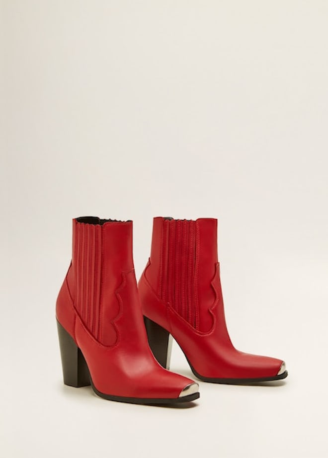 Leather Cowboy Ankle Boots 