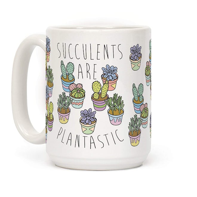 Succulents Are Plantastic Funny Plant Gift 15 OZ Coffee Mug 