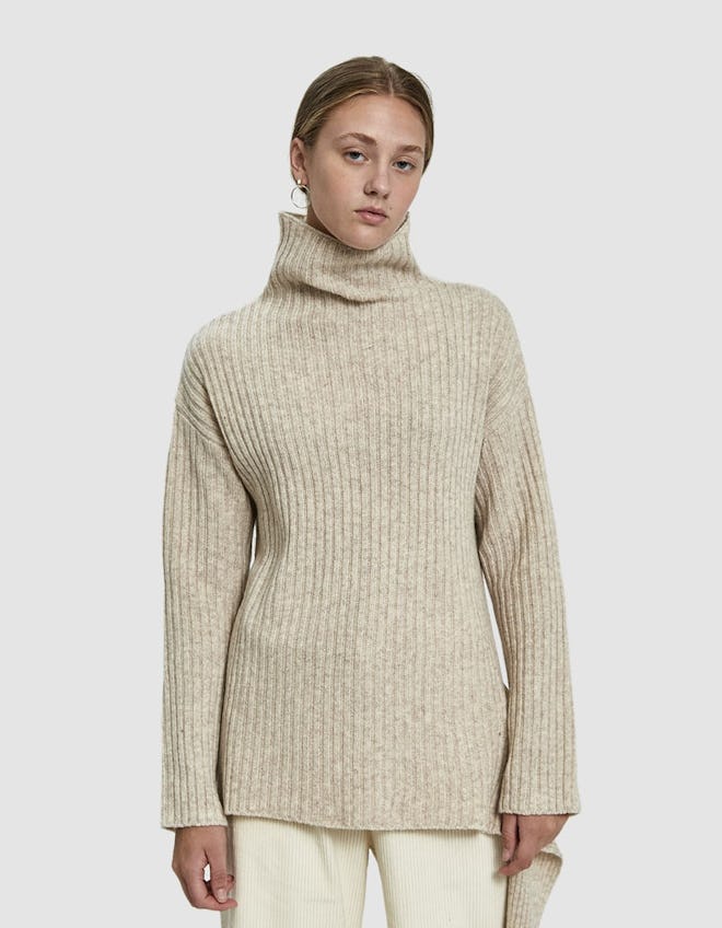 Mijeong Park Ribbed Pullover with Side Tie