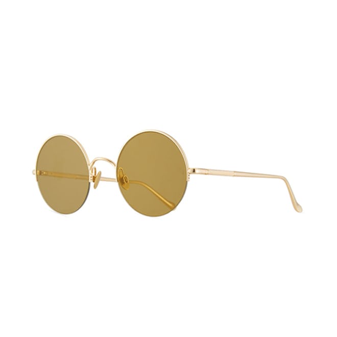 Raine Round Metal Semi-Rimless Sunglasses
