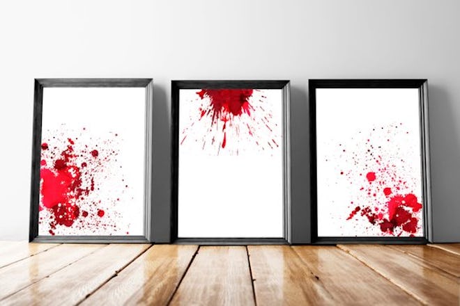 Set of Watercolor Blood Spatter Art - Hematology - Pathology Art