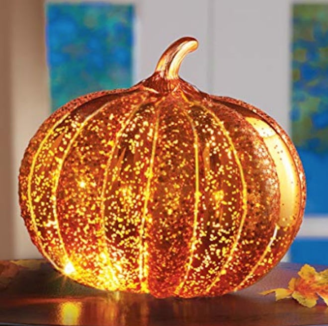 Collections Etc LED Light Up Decorative Pumpkin