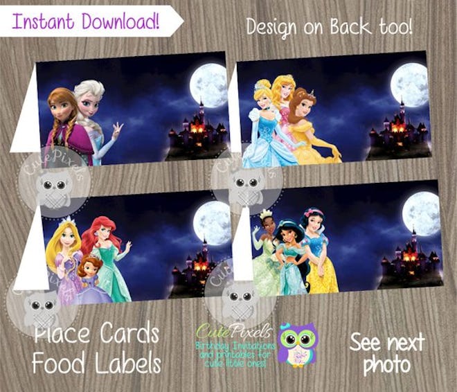Disney Princess Halloween Place Cards