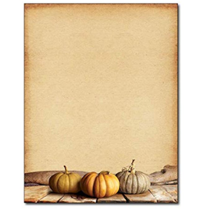 Fall Pumpkins Autumn Letterhead Paper