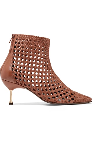 Mahon Woven Leather Ankle Boots