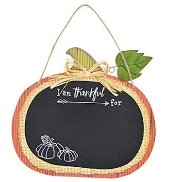 Thankful Pumpkin Shaped Chalkboard