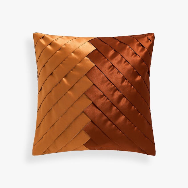 Diagonal Pleated Throw Pillow Cover