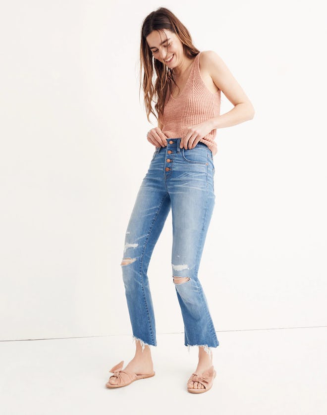 Cali Demi-Boot Jeans in Bronson Wash: Button-Front Edition