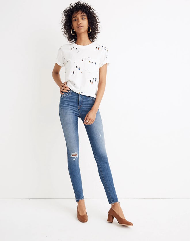10" High-Rise Skinny Jeans: Drop Step-Hem Edition