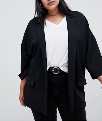 Easy Relaxed Blazer In Textured Jersey