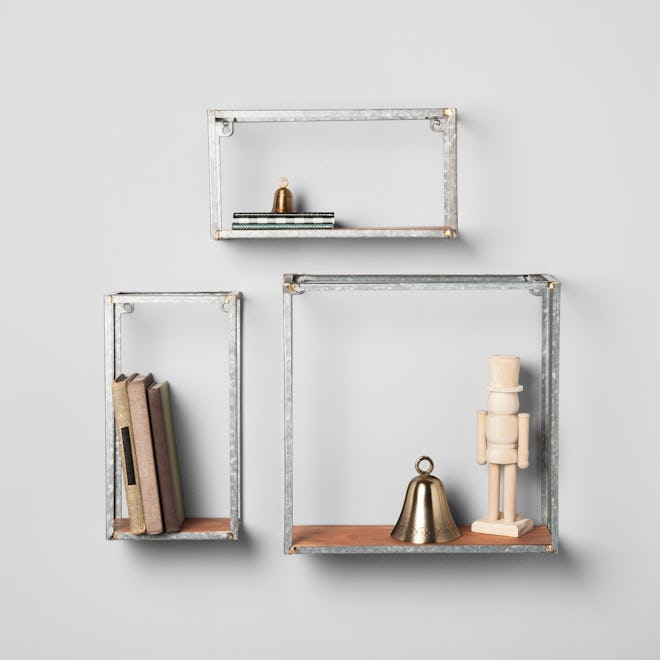 Hearth & Hand With Magnolia Galvanized Metal and Wood Wall Shelves