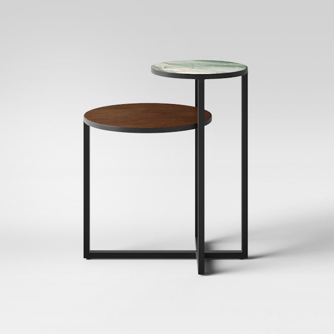 Project 62 Mixed Material Marble & Metal Accent Table