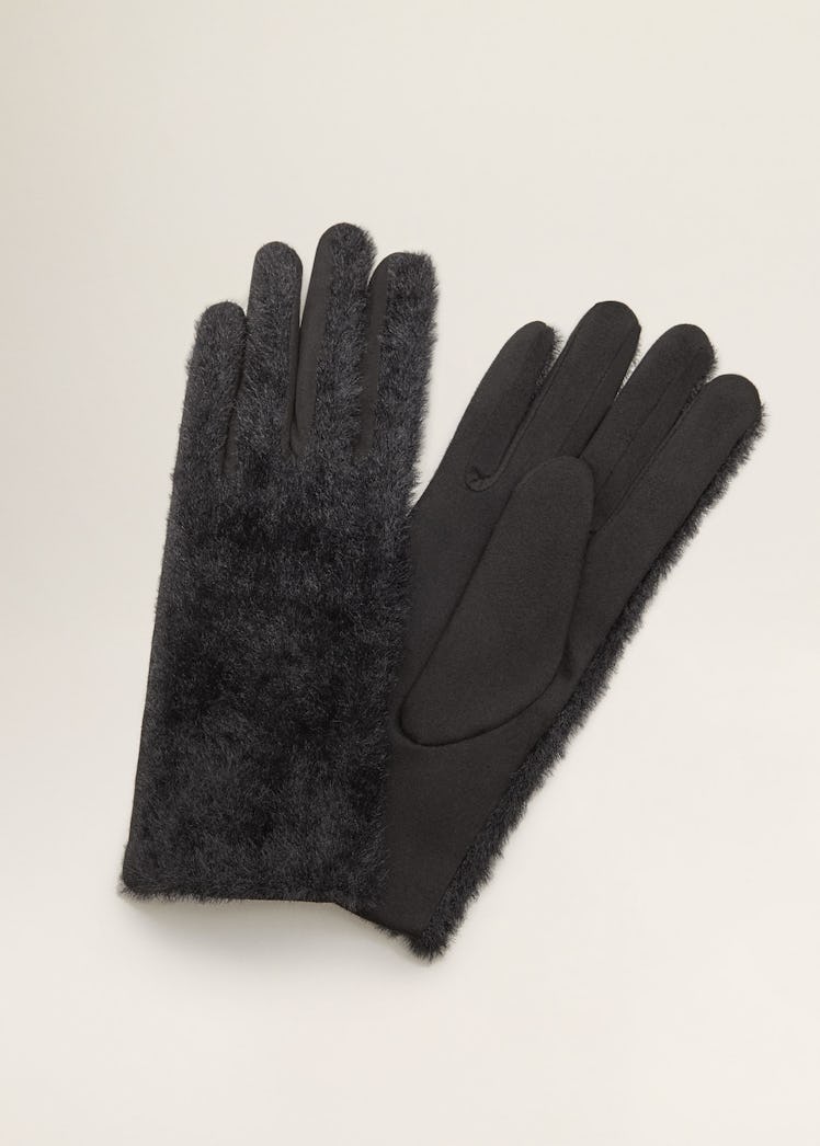 Faux Fur Combined Gloves