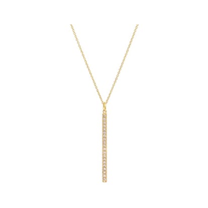 Diamond Long Stick Pendant Necklace